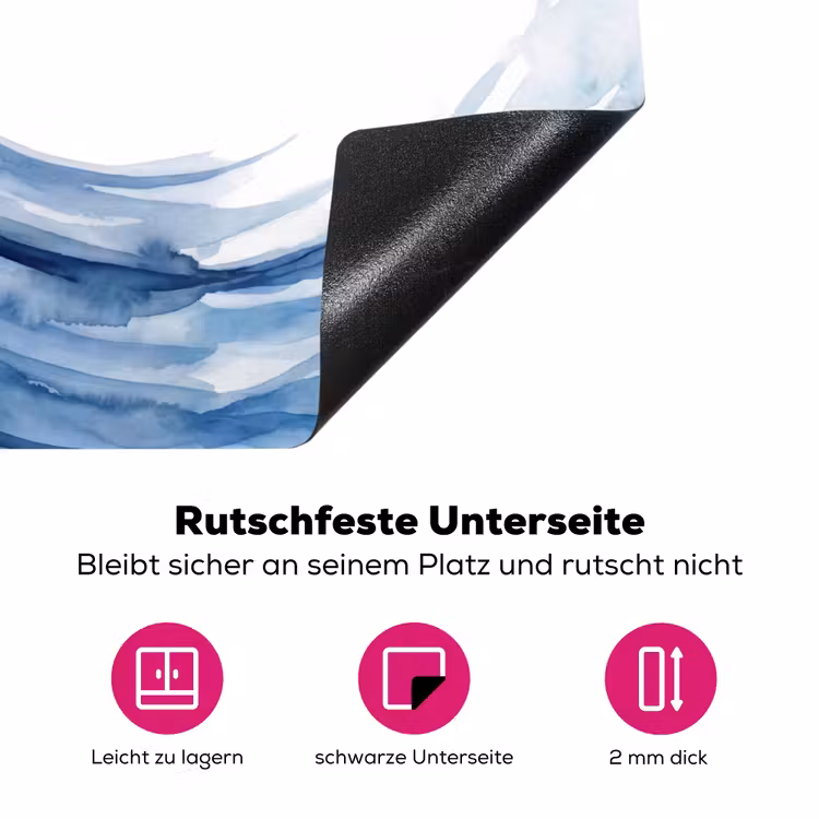 Water - Beweging - Natuur - Modern - Blauw Inductie beschermer vinyl 3mm klein -zzzzzzz-lf-onderkant