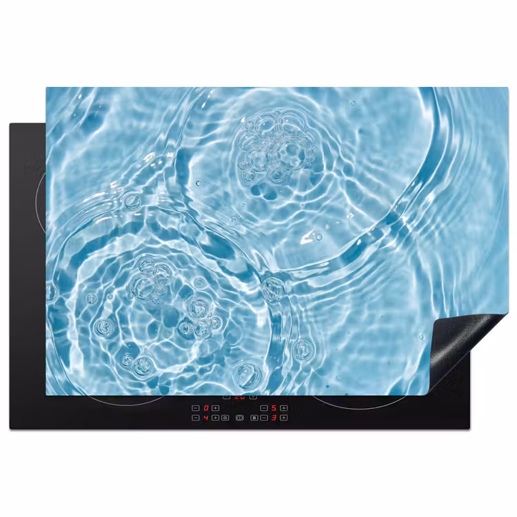 Water - Blauw - bubbels Inductie beschermer vinyl 3mm klein -3d