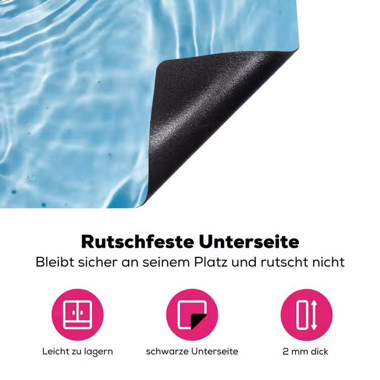 Water - Blauw - bubbels Inductie beschermer vinyl 3mm klein -zzzzzzz-lf-onderkant