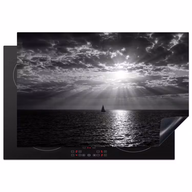 Water - Boot - Lucht - Natuur - Zwart-wit Inductie beschermer vinyl 3mm klein -3d
