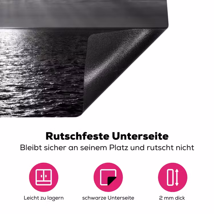 Water - Boot - Lucht - Natuur - Zwart-wit Inductie beschermer vinyl 3mm klein -zzzzzzz-lf-onderkant