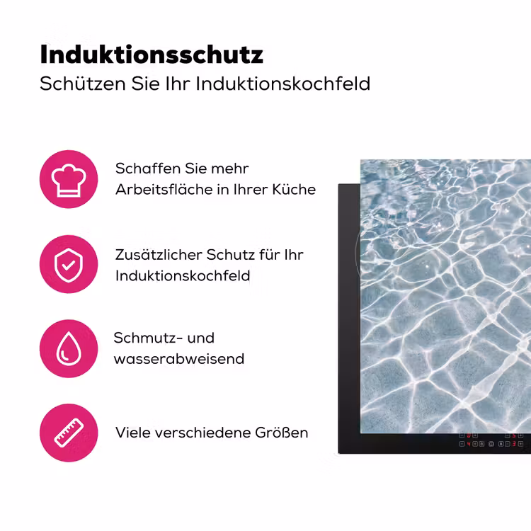 Water - Reflectie - Zonlicht Inductie beschermer vinyl 3mm klein -zzzzzzz-lf-ups