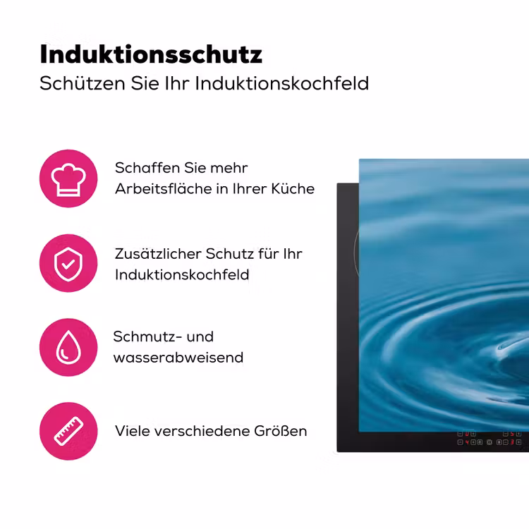 Waterdruppel - Water - Oppervlakte Inductie beschermer vinyl 3mm klein -zzzzzzz-lf-ups
