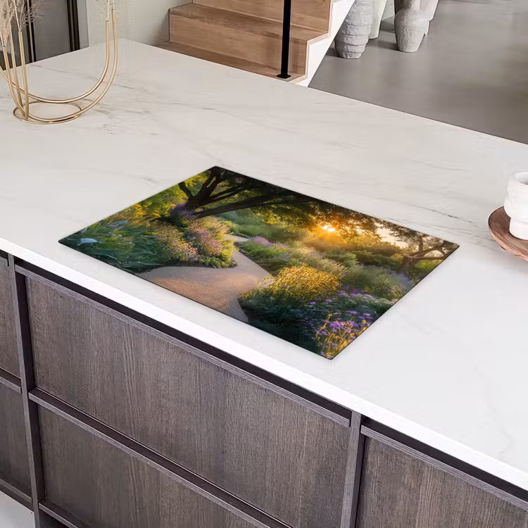 Pad - Bloemen - Park Inductie beschermer vinyl 3mm klein -sfeer8