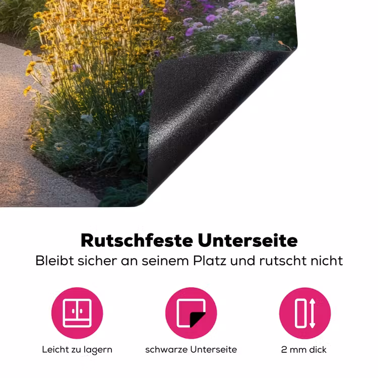 Pad - Bloemen - Park Inductie beschermer vinyl 3mm klein -zzzzzzz-lf-onderkant