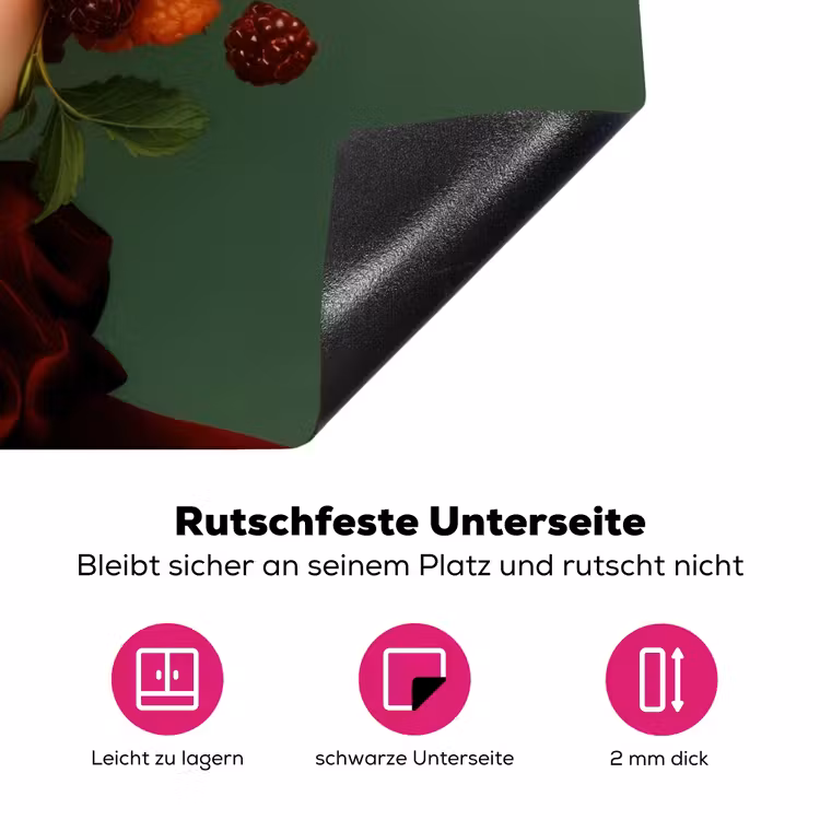 Vrouw - Aardbeien - Frambozen - Bramen - Bessen Inductie beschermer vinyl 3mm klein -zzzzzzz-lf-onderkant