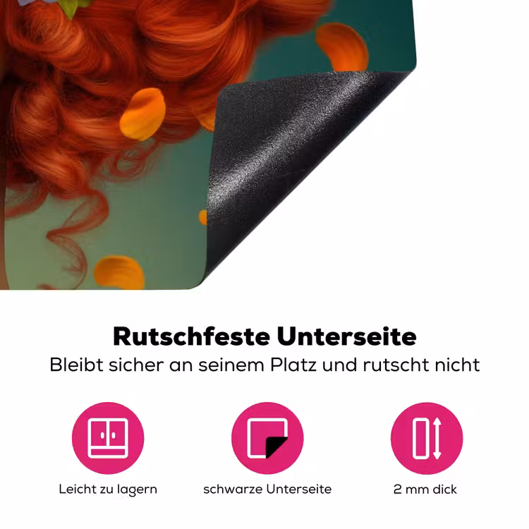Vrouw - Sinaasappel - Bessen - Oranje Inductie beschermer vinyl 3mm klein -zzzzzzz-lf-onderkant