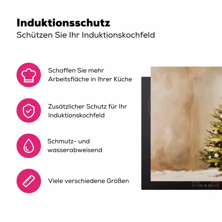 Kerst - Sfeer - Groen Inductie beschermer vinyl 3mm klein -zzzzzzz-lf-ups