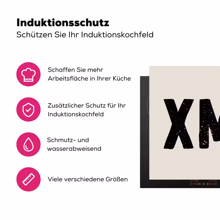 Kerst - Beige - Quotes - Xmas - Feestdagen Inductie beschermer vinyl 3mm klein -zzzzzzz-lf-ups