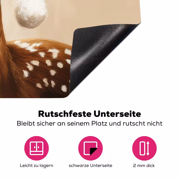 Kerst - Hert - Gewei - Rood Inductie beschermer vinyl 3mm klein -zzzzzzz-lf-onderkant