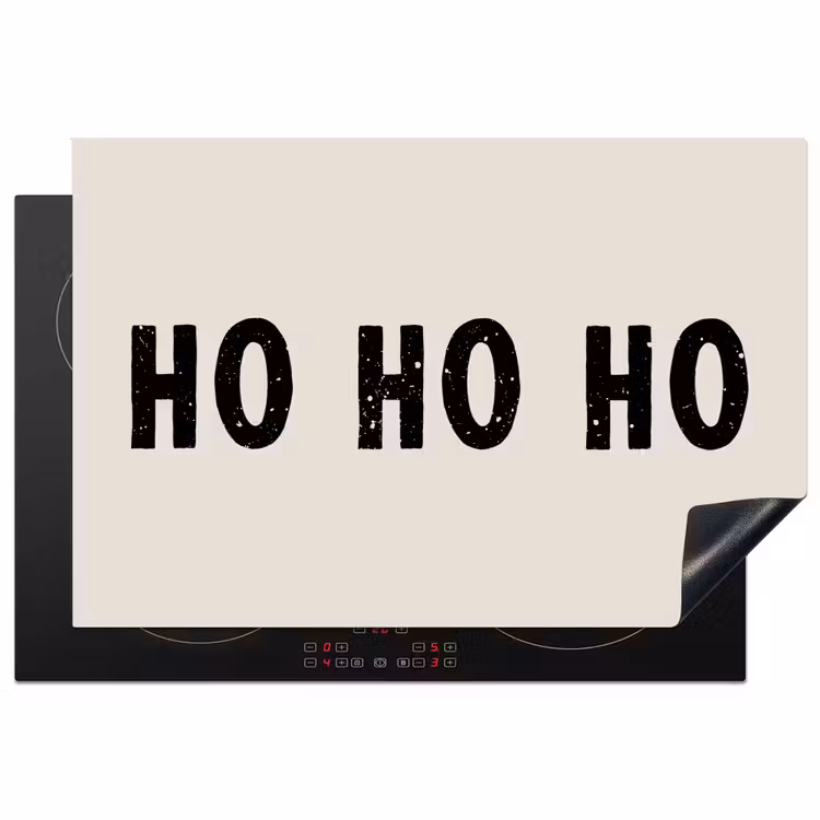 Herdabdeckplatte - Weihnachten - Ho ho ho - Sprichwörter - Beige - Weihnachtsmann