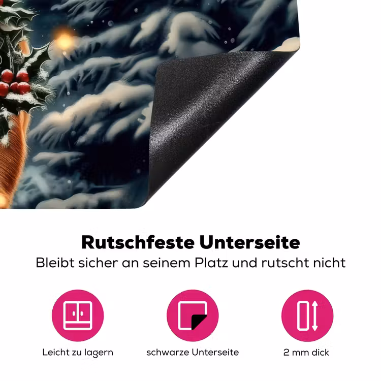 Kerst - Magie - Bos - Kleurrijk Inductie beschermer vinyl 3mm klein -zzzzzzz-lf-onderkant