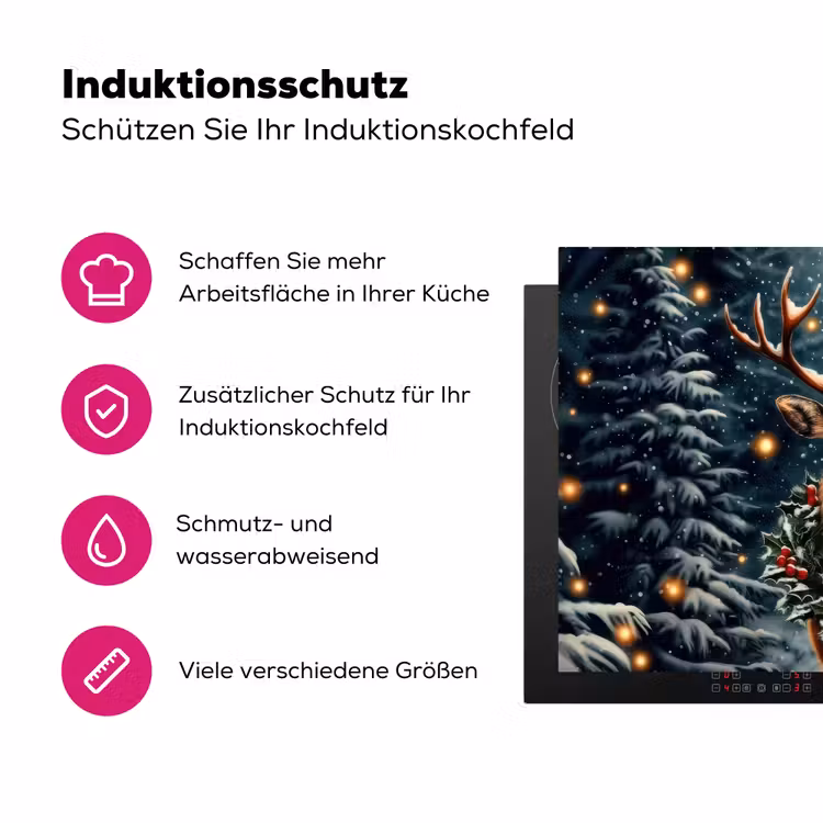 Kerst - Magie - Bos - Kleurrijk Inductie beschermer vinyl 3mm klein -zzzzzzz-lf-ups