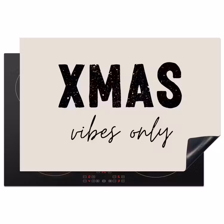 Herdabdeckplatte - Weihnachten - Sprichwort - xmas vibes only - Beige