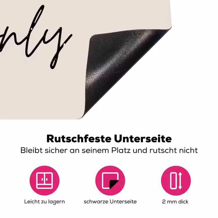 Kerst - Spreuk - xmas vibes only - Beige Inductie beschermer vinyl 3mm klein -zzzzzzz-lf-onderkant