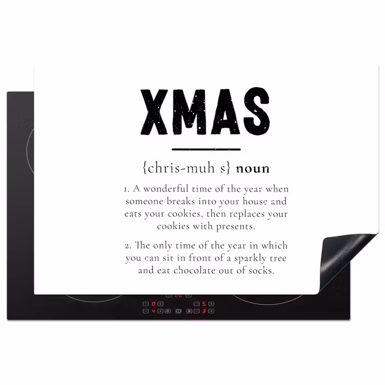 Herdabdeckplatte - Weihnachten - Weiß - Xmas - Zitate - Feiertage