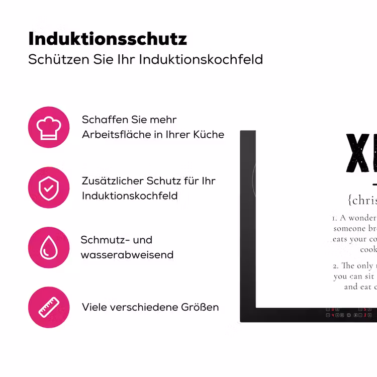 Kerst - Wit - Xmas - Quotes - Feestdagen Inductie beschermer vinyl 3mm klein -zzzzzzz-lf-ups