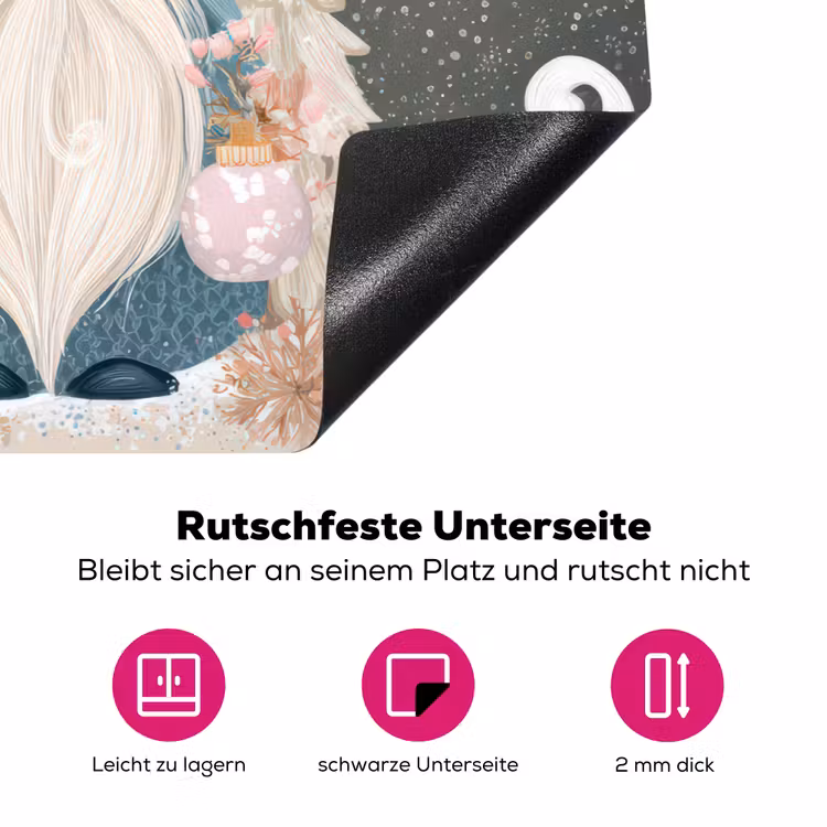 Kerst - Gnomen - Pastel Inductie beschermer vinyl 3mm klein -zzzzzzz-lf-onderkant