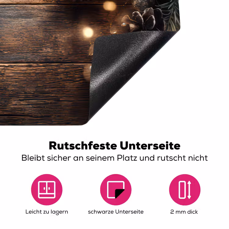 Kersthoekdecoratie - Dennenappels - Lichtjes Inductie beschermer vinyl 3mm klein -zzzzzzz-lf-onderkant