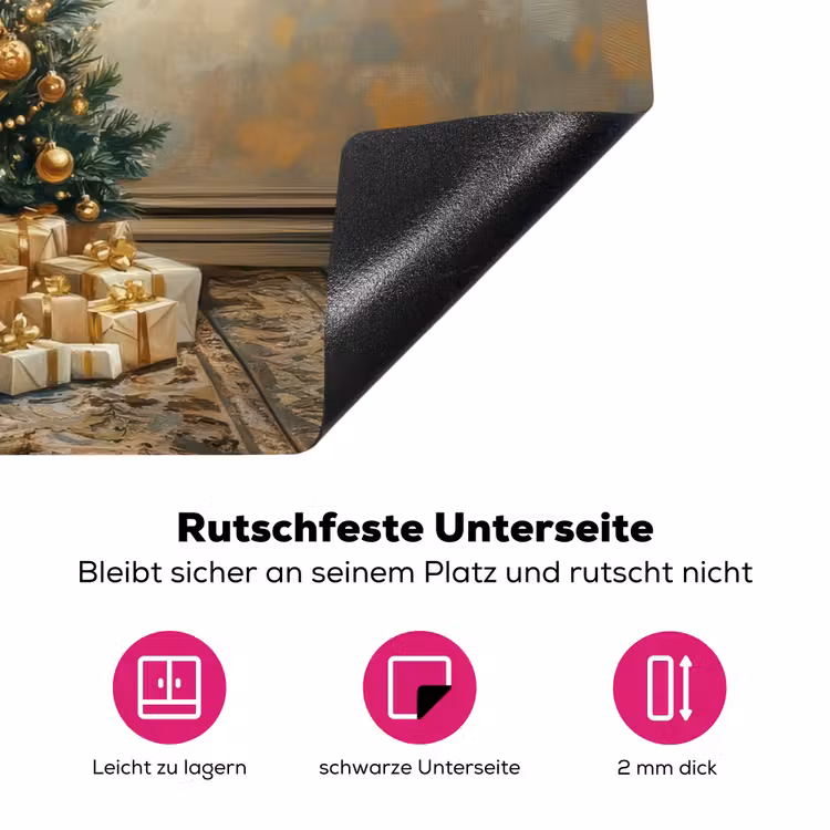 Kerstboom - Cadeaus - Goud Inductie beschermer vinyl 3mm klein -zzzzzzz-lf-onderkant