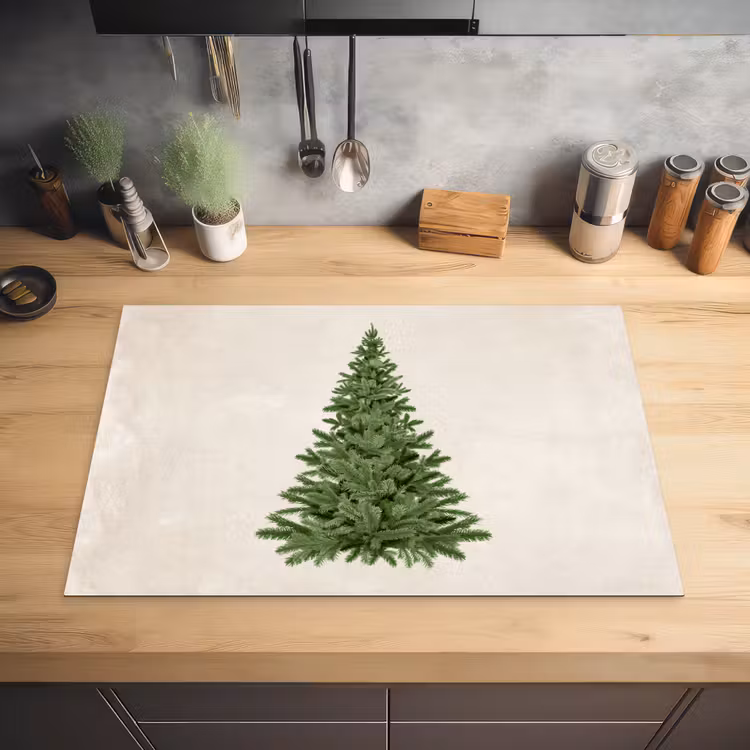 Kerstboom - Groen - Kerstmis - Feestdagen Inductie beschermer vinyl 3mm klein -sfeer5