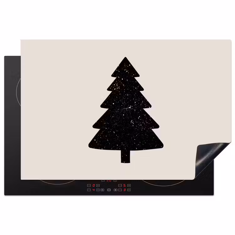 Herdabdeckplatte - Weihnachtsbaum - Schwarz - Urlaub - Beige