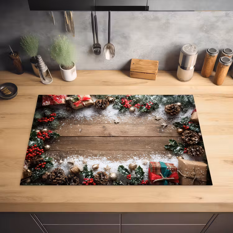 Kerstdecoratie - Geschenken - Hout - Veelkleurig Inductie beschermer vinyl 3mm klein -sfeer5