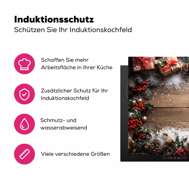 Kerstdecoratie - Geschenken - Hout - Veelkleurig Inductie beschermer vinyl 3mm klein -zzzzzzz-lf-ups