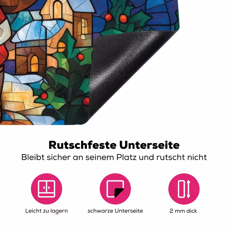 Kerstman - Glas - Kleurrijk Inductie beschermer vinyl 3mm klein -zzzzzzz-lf-onderkant