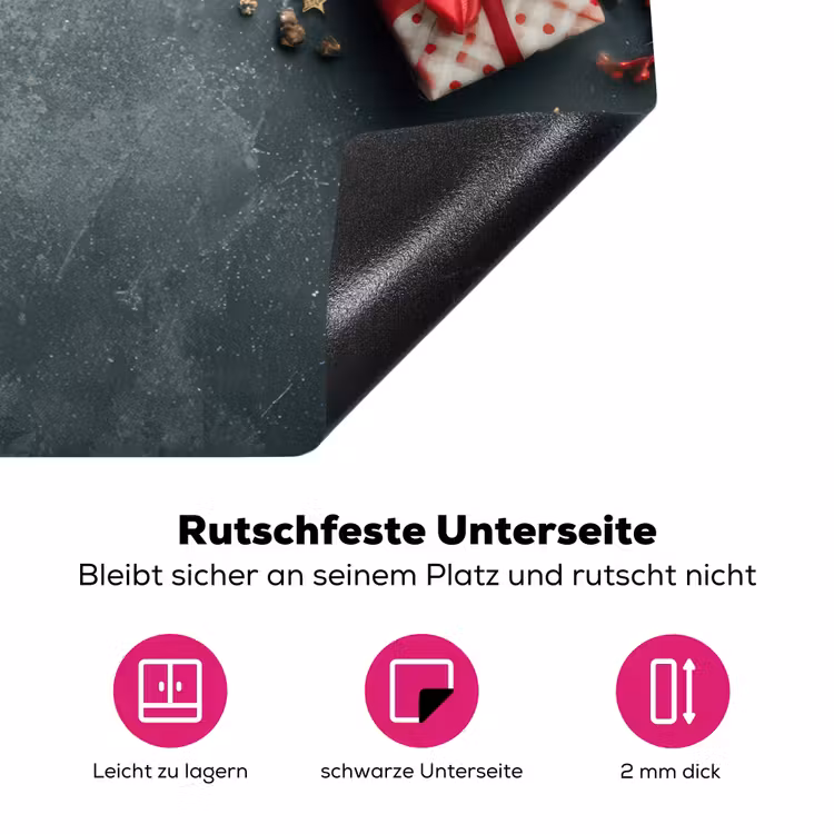 Kerstomlijsting - Hulst - Kleurrijk Inductie beschermer vinyl 3mm klein -zzzzzzz-lf-onderkant