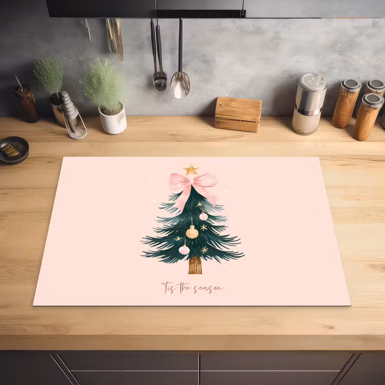 Christmas Season - Kerst - Kerstboom - Roze Inductie beschermer vinyl 3mm klein -sfeer5