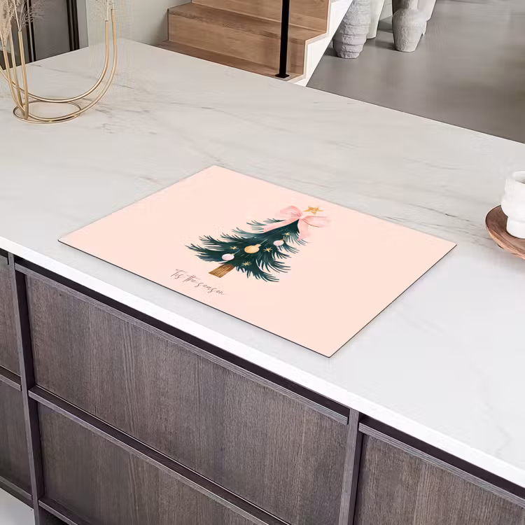 Christmas Season - Kerst - Kerstboom - Roze Inductie beschermer vinyl 3mm klein -sfeer8