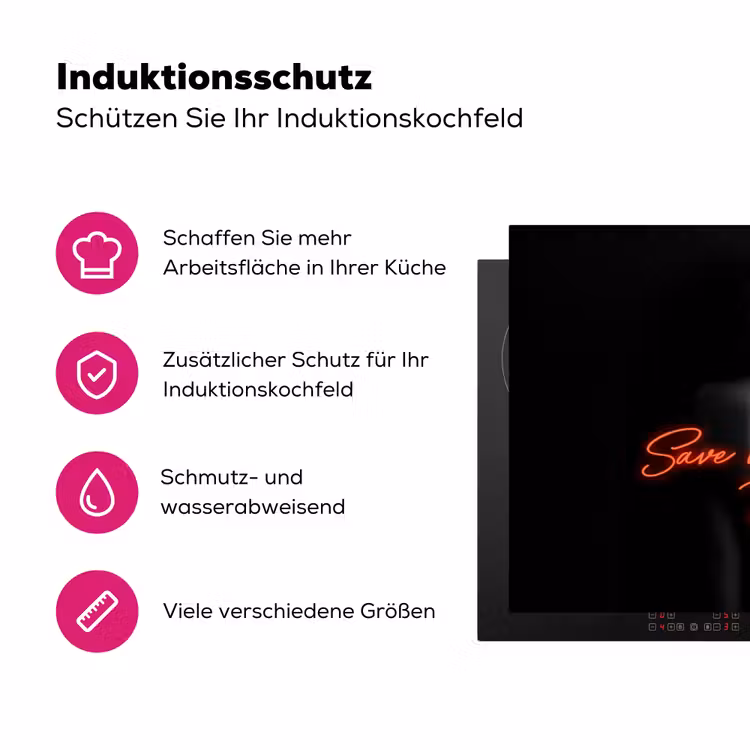 Wijn - Vrouw - Neon - Quote Inductie beschermer vinyl 3mm klein -zzzzzzz-lf-ups