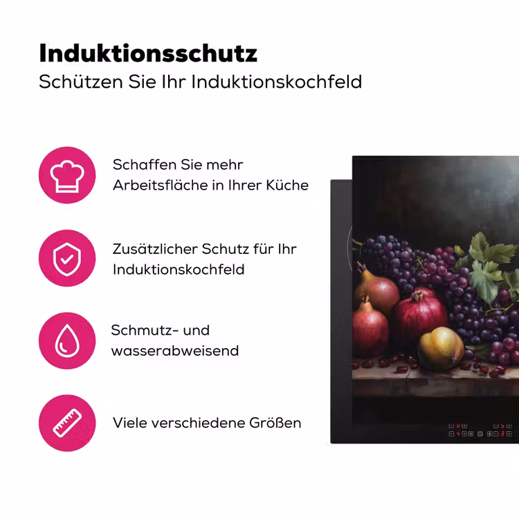 Wijn - Fruit - Stilleven Inductie beschermer vinyl 3mm klein -zzzzzzz-lf-ups