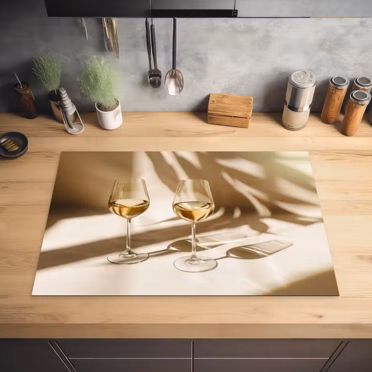 Wijn - Wijnglazen - Wit Inductie beschermer vinyl 3mm klein -sfeer5