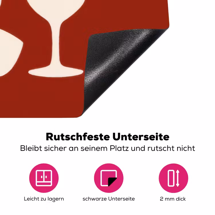 Wijnglazen - Silhouetten - Wit Inductie beschermer vinyl 3mm klein -zzzzzzz-lf-onderkant