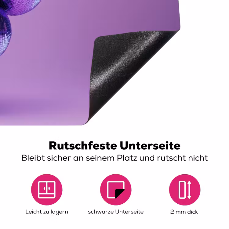 Druif - Disco - Glitter - Paars Inductie beschermer vinyl 3mm klein -zzzzzzz-lf-onderkant