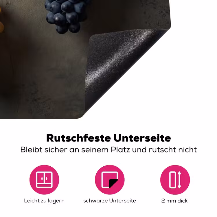 Druiven - Kleurrijk - Muur Inductie beschermer vinyl 3mm klein -zzzzzzz-lf-onderkant