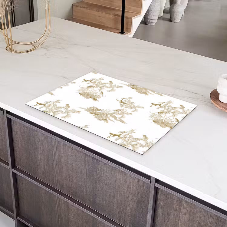 Wit - Apen - Beige Inductie beschermer vinyl 3mm klein 276 -sfeer8