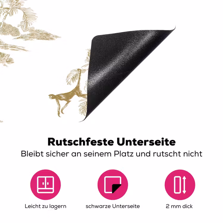 Wit - Apen - Beige Inductie beschermer vinyl 3mm klein 276 -zzzzzzz-lf-onderkant
