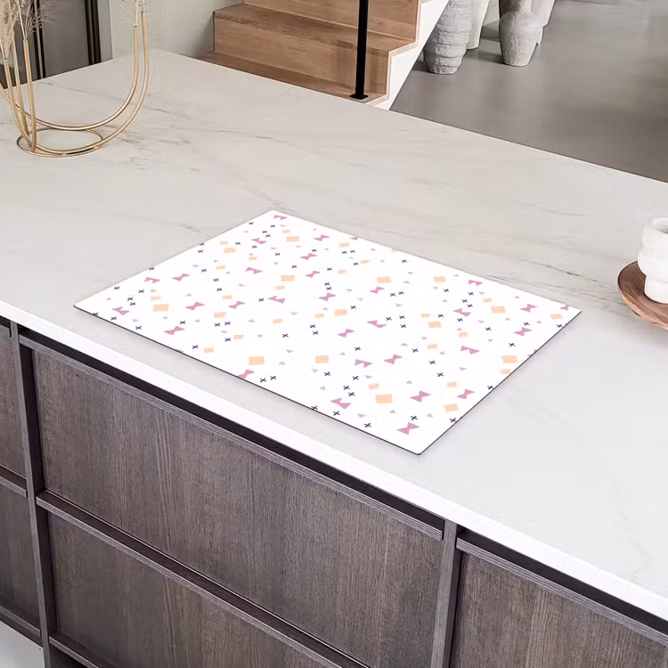 Wit - Vormen - Kleuren Inductie beschermer vinyl 3mm klein 276 -sfeer8