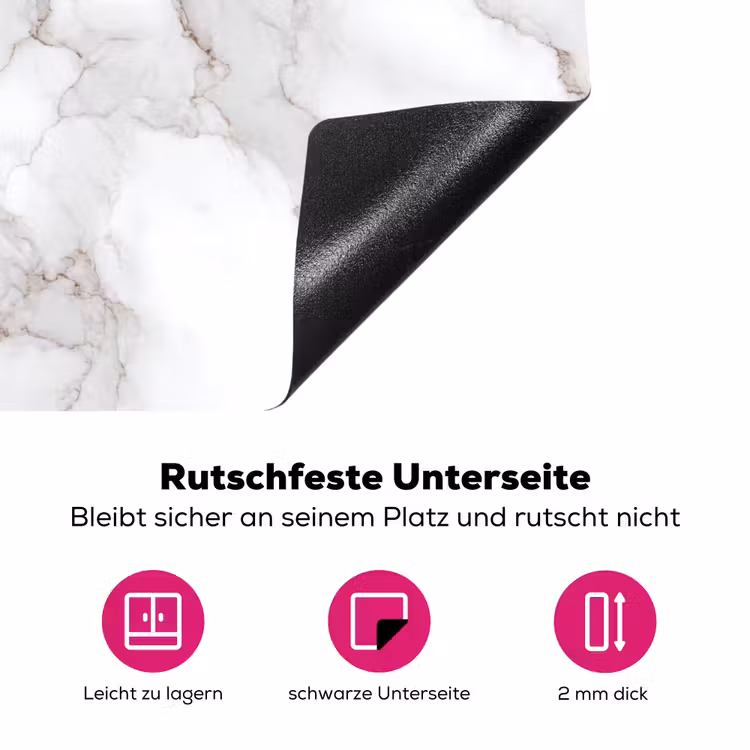 Wit - Marmer - Bruin Inductie beschermer vinyl 3mm klein 276 -zzzzzzz-lf-onderkant