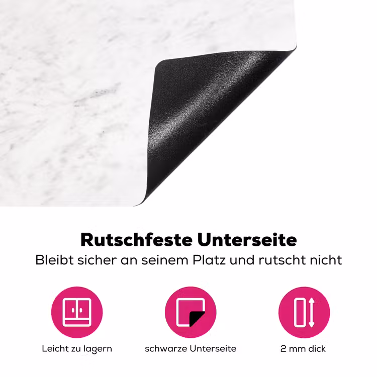 Wit - Marmer - Grijze aders Inductie beschermer vinyl 3mm klein 276 -zzzzzzz-lf-onderkant