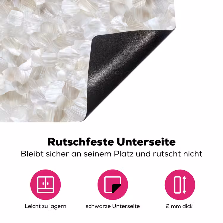 Wit - Penseelstreken - Reliëfeffect Inductie beschermer vinyl 3mm klein 276 -zzzzzzz-lf-onderkant