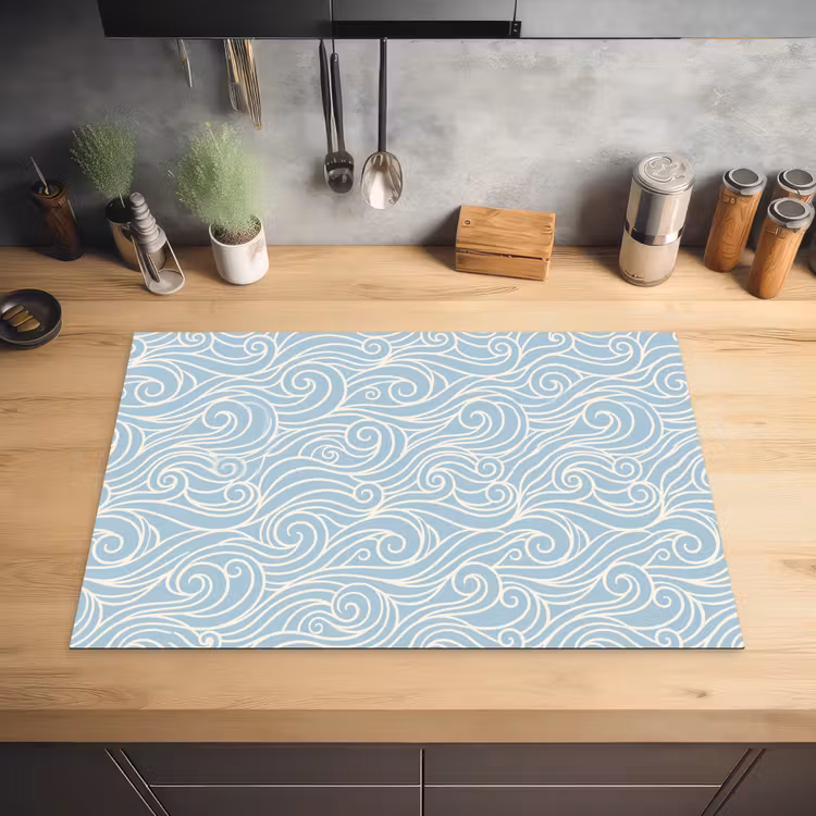 Golf - Abstract - Natuur - Modern - Blauw Inductie beschermer vinyl 3mm klein -sfeer5