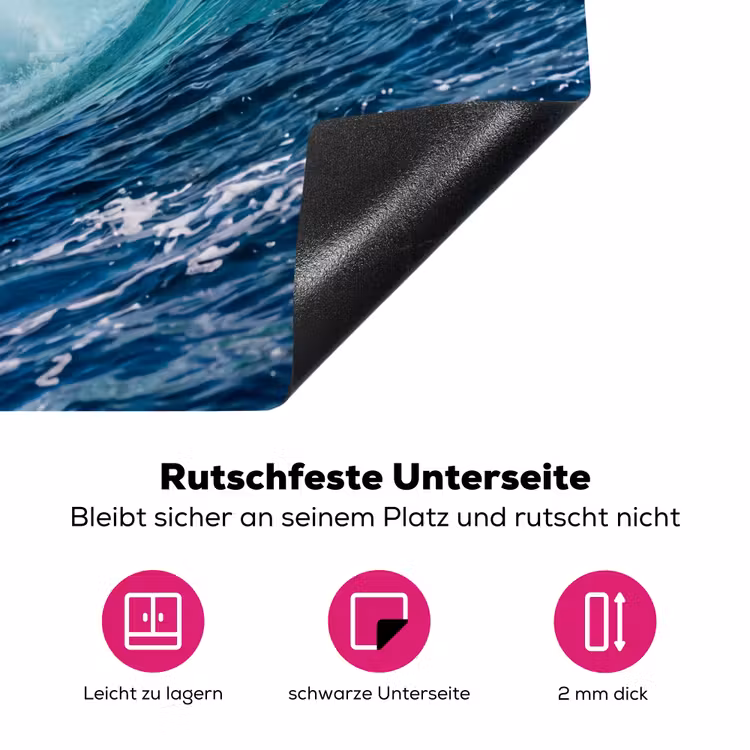 Golf - Oceaan - Water - Dynamisch - Blauw Inductie beschermer vinyl 3mm middel -zzzzzzz-lf-onderkant
