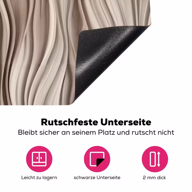 Golven - 3D - Crème Inductie beschermer vinyl 3mm klein 276 -zzzzzzz-lf-onderkant