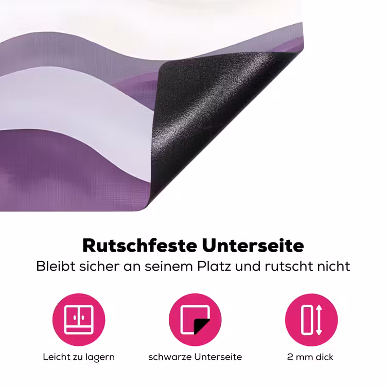 Golven - Heuvels - Abstract - Paars Inductie beschermer vinyl 3mm klein -zzzzzzz-lf-onderkant