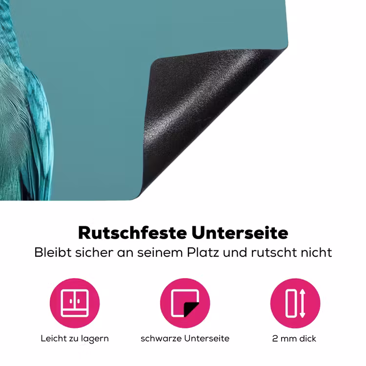 Parkiet - Vogel - Koksmuts - Cute Inductie beschermer vinyl 3mm klein -zzzzzzz-lf-onderkant