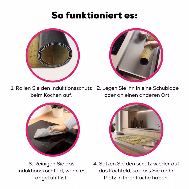 Wereldkaart - Vintage - Antiek - Bruin - Papier Inductie beschermer vinyl 3mm klein -zzzzzzz-lf-werking